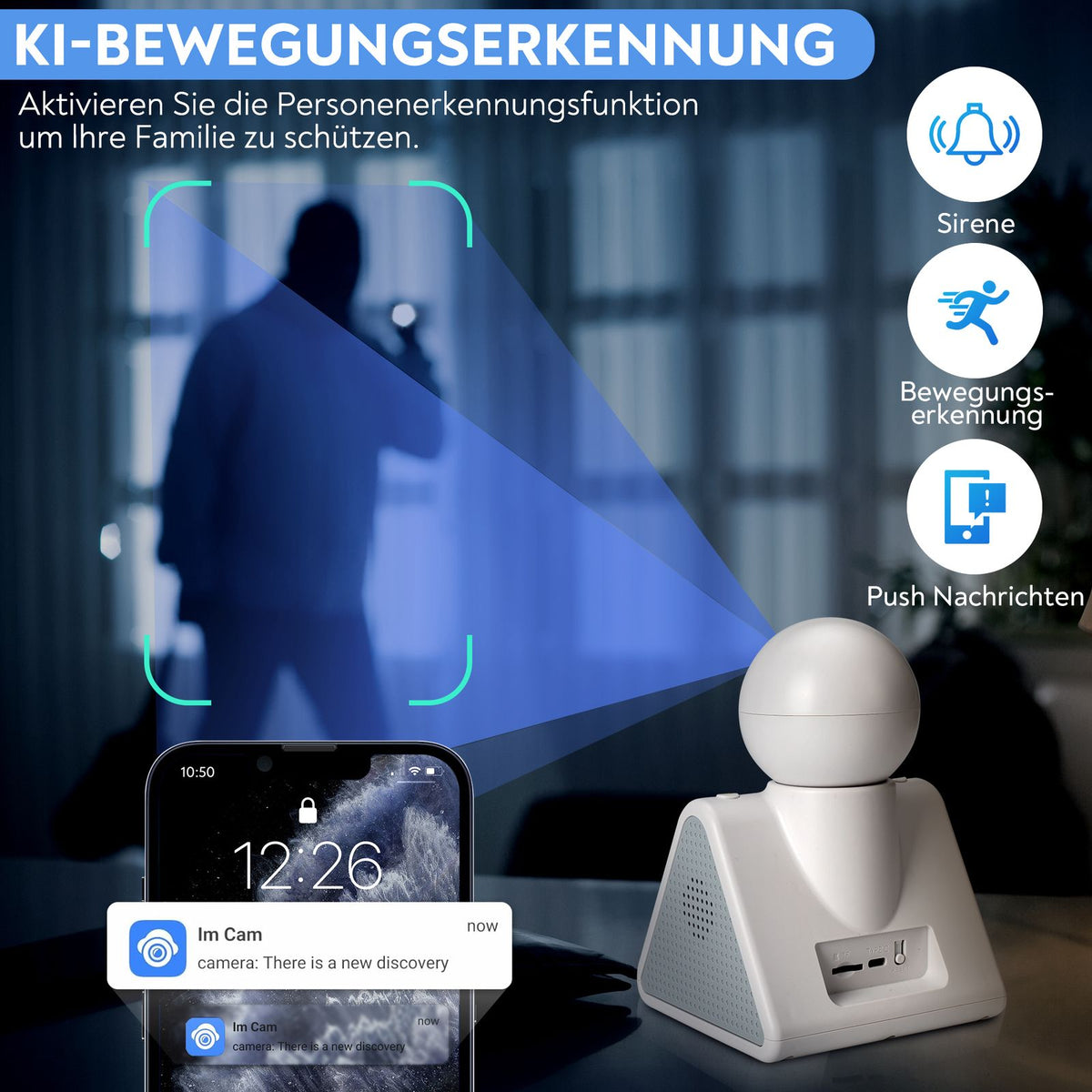 LUVISION PTZ Gegensprechkamera Video Anruf Kamera Telefonkamera WLAN Überwachungskamera Senioren Baby Überwachung Autotracking 4MP