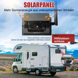 CARMATRIX Solar Rückfahrsystem mit 7" Monitor Rückfahrkamera mit Magnet Akku für Wohnmobil, Wohnwagen, Transporter