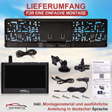 CARMATRIX Funk Rückfahrkamera Digital im Nummernschildhalter mit 4,3" Monitor Nachtsicht LED's (Versandrückläufer)