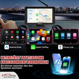 CARMATRIX Solar Rückfahrsystem mit Android Auto und Apple CarPlay, GoogleMaps, YouTube