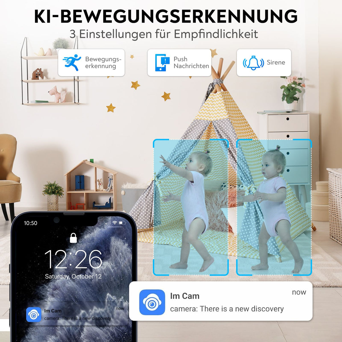 LUVISION 2er Set PTZ Gegensprechkamera Video Anruf Kamera Telefonkamera WLAN Überwachungskamera Senioren Baby Autotracking