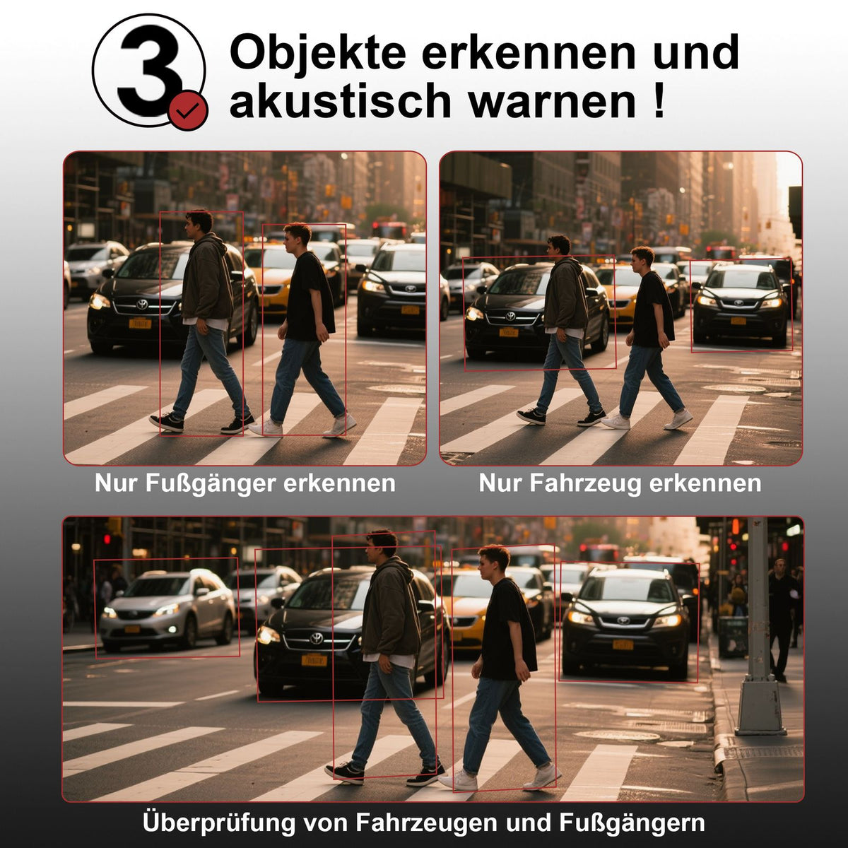 CARMATRIX Funk WLAN Solar Rückfahrkamera mit Magnet KI Personenerkennung mit APP