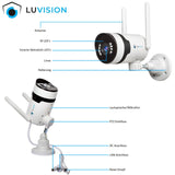 LUVISION Dual WLAN PTZ Surveillance System with Monitor 5MP, Microphone, Siren, Night Vision, AI Motion Tracking