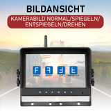 CARMATRIX AHD QUAD DVR 4 Kanal Funk Rückfahrsystem Digital Auto Wohnmobil Monitor mit Mikrofon (4 Kameras)