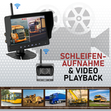 CARMATRIX AHD QUAD DVR 4 Kanal Funk Rückfahrsystem Digital Auto Wohnmobil Monitor mit Mikrofon (4 Kameras)