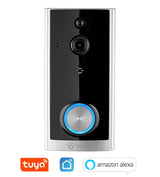 LUVISION WLAN Funk Video Türklingel mit Kamera Tuya App kompatibel Alexa Show Türglocke silber