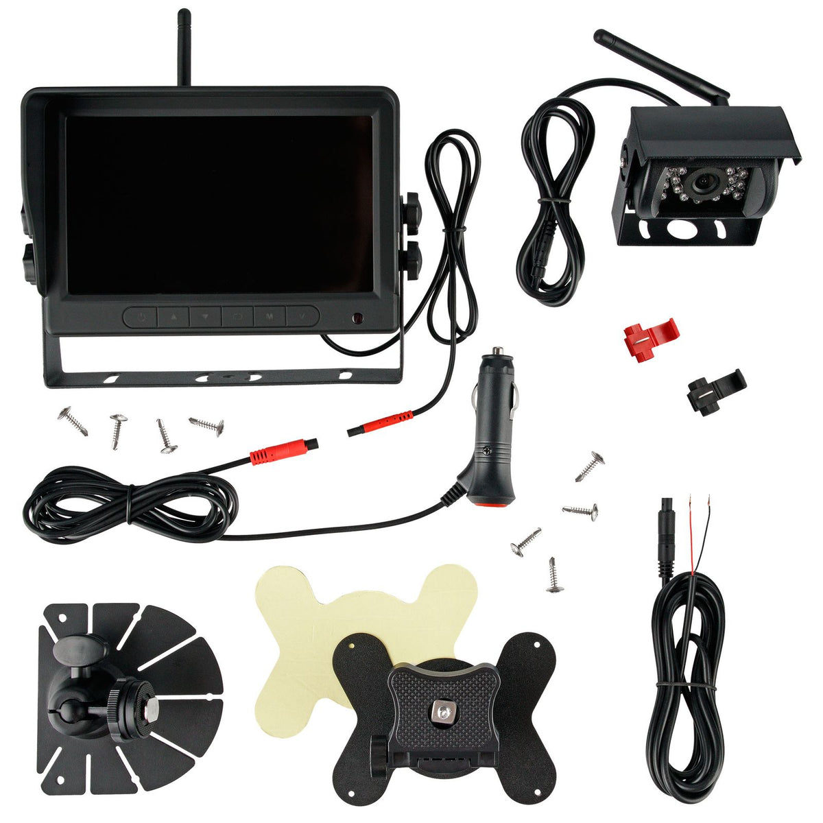 CARMATRIX HD Funk Rückfahrsystem Digital für LKW Wohnmobil Auto Transporter 7" Monitor mit Aufnahmefunktion, Mikrofon