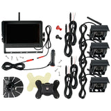 CARMATRIX AHD QUAD DVR 4 Kanal Funk Rückfahrsystem Digital Auto Wohnmobil Monitor mit Mikrofon (4 Kameras)
