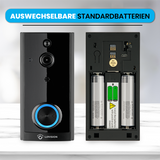 LUVISION WLAN Wireless Video Doorbell with Camera Tuya App Compatible Alexa Show Door Chime Black