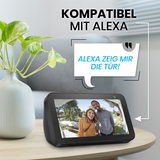 LUVISION WLAN Wireless Video Doorbell with Camera Tuya App Compatible Alexa Show Door Chime Black