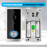 LUVISION WLAN Funk Video Türklingel mit Kamera Tuya App kompatibel Alexa Show Türglocke silber
