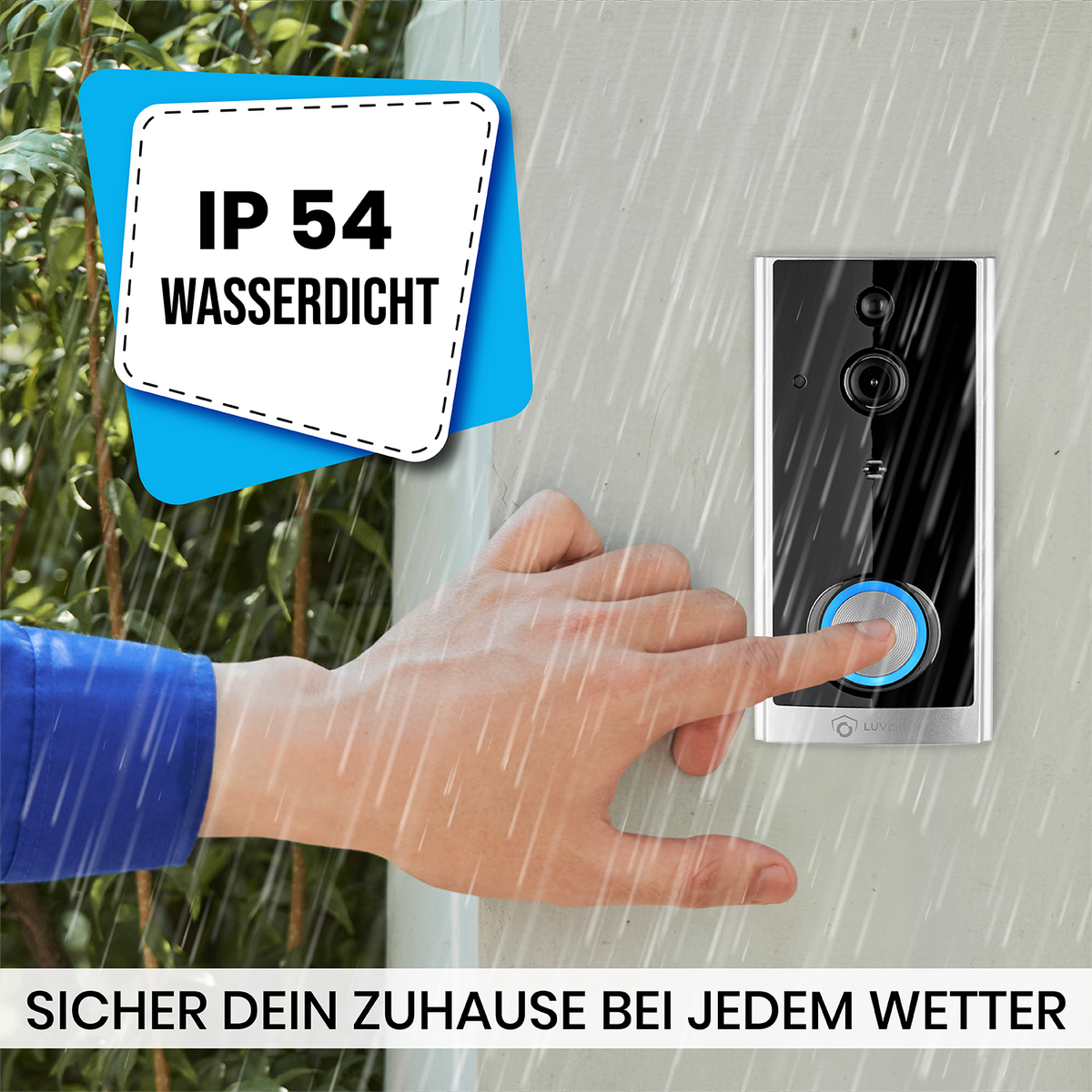 LUVISION WLAN Funk Video Türklingel mit Kamera Tuya App kompatibel Alexa Show Türglocke silber