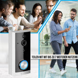 LUVISION WLAN Funk Video Türklingel mit Kamera Tuya App kompatibel Alexa Show Türglocke silber