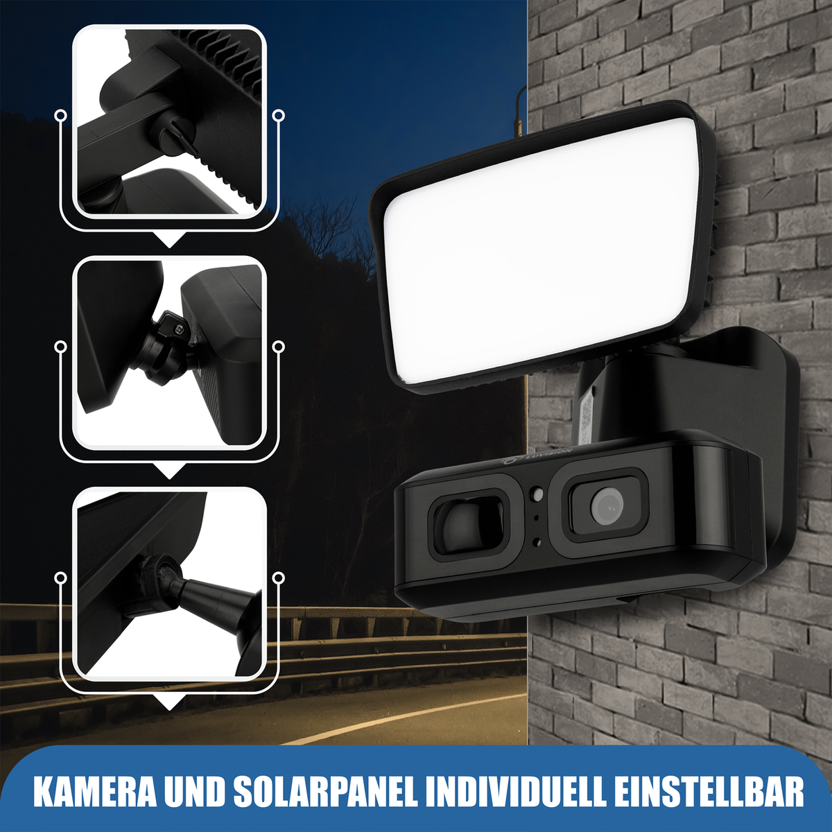 LUVISION WLAN LED Floodlight Solar Lamp with Surveillance Camera and Motion Detector