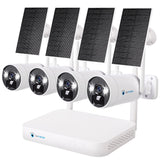LUVISION Dual WLAN Solar Akku Überwachungssystem 10 Kanal NVR 4MP Überwachungskamera Set Mikrofon
