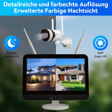 LUVISION Dual WLAN PTZ Surveillance System with Monitor 5MP, Microphone, Siren, Night Vision, AI Motion Tracking