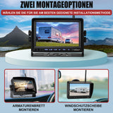 CARMATRIX DUO Solar Rückfahrsystem 7" Monitor HD Einparkhilfe für Wohnmobil, Nutzfahrzeug, Transporter
