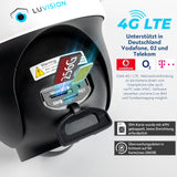 LUVISION 4G / LTE PTZ Solar Überwachungskamera 4MP mit SIM Karte KI Bewegungsverfolgung
