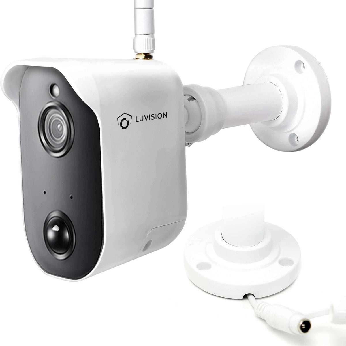 LUVISION Wireless Camera 1080p with Rechargeable Battery, PIR, Microphone, Speaker, Sun Protection, Solar Compatible (for Expansion)