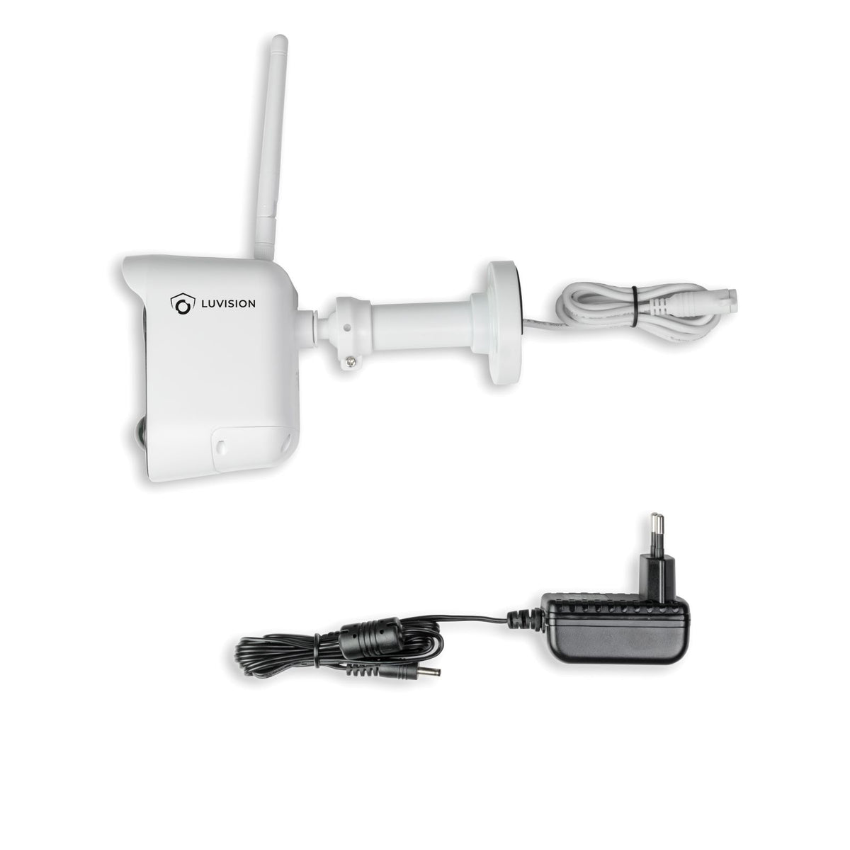 LUVISION Surveillance Camera with Microphone Speaker 1080p with Power Supply 24/7 Recording (for expansion)
