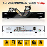 Full HD AHD 4 Kanal P2P Videoüberwachungssystem Komplettsystem Echtzeit 1080p HDMI