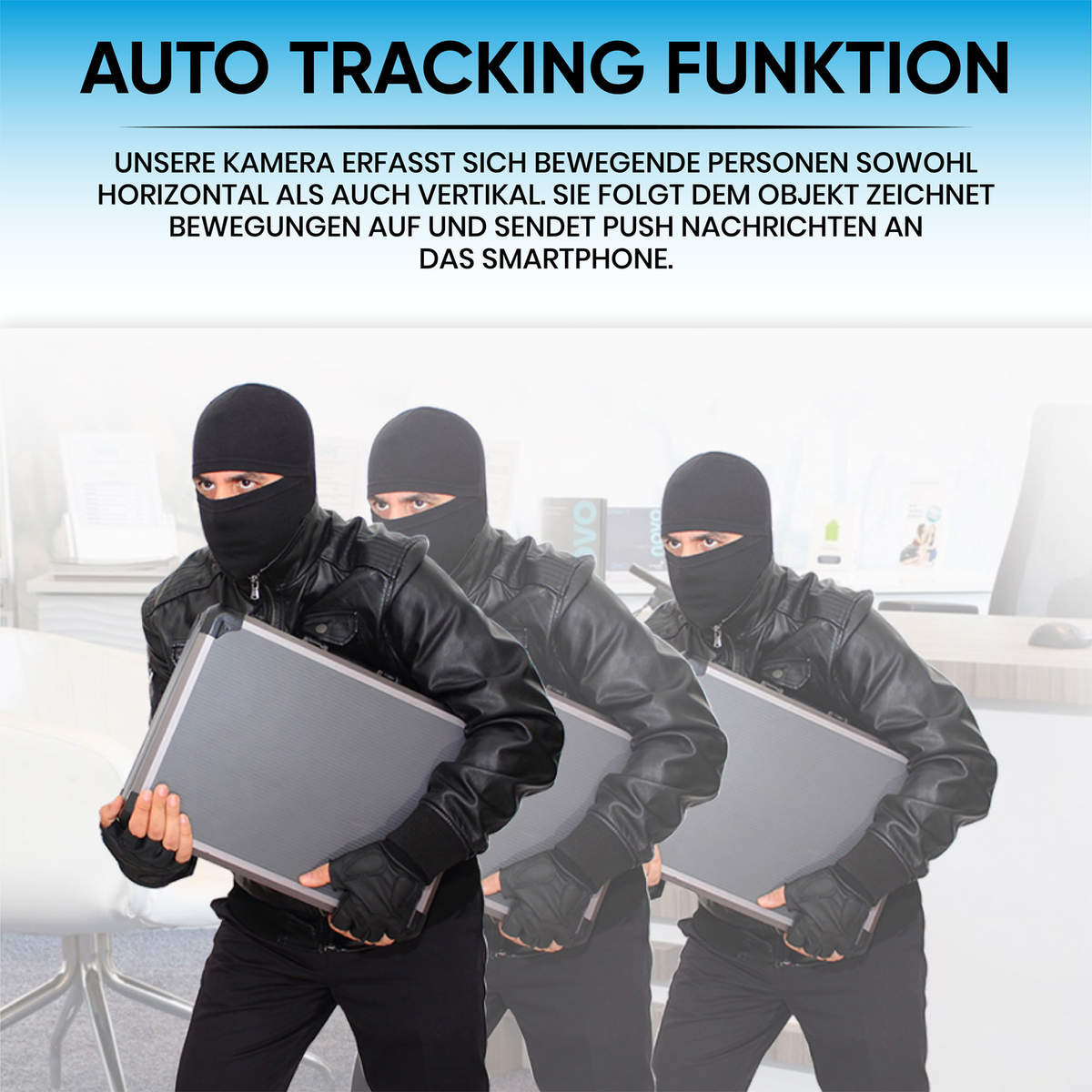 LUVISION WLAN Auto Tracking PTZ Rotatable Security Camera Zoom with Automatic Motion Tracking Tuya App Hidden Night Vision