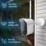 LUVISION Wireless Camera 1080p with Rechargeable Battery, PIR, Microphone, Speaker, Sun Protection, Solar Compatible (for Expansion)